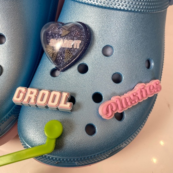 Crocs Mean Girls Limited Edition Platform Clogs Shoes Blue & Pink Lined Size 8 - Picture 8 of 12